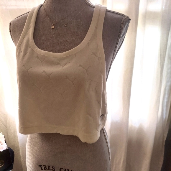 Savage X Fenty Tops - Fenty x Puma by Rhianna White velvet crop top